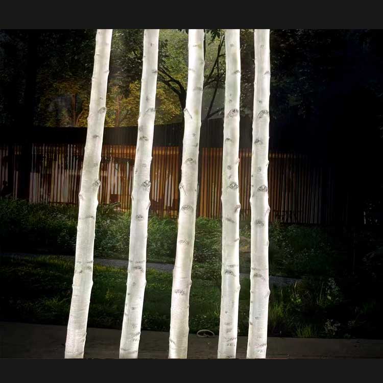 Lighted LED Birch Tree - Indoor/Outdoor Waterproof Decor With Warm LED Lights 1 LED birch tree with lights
