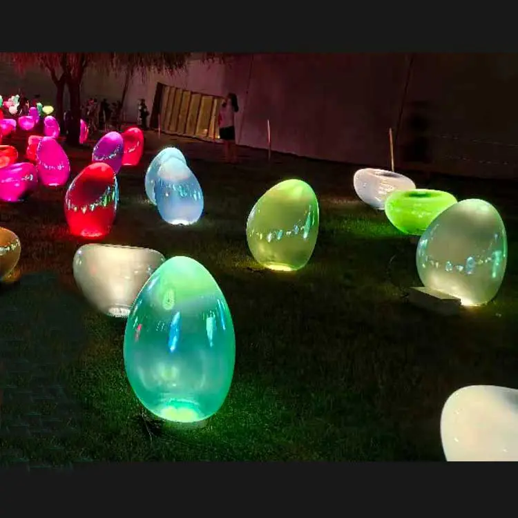 Dinosaur Egg Light & Custom RGB Glow Stone Blue Garden Landscape Lights for Factory Direct 1 light stone blue