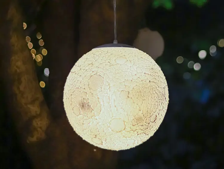 Weather resistant Outdoor Moon Light realistic lunar orb light for lawn, porch and private courtyard decoration