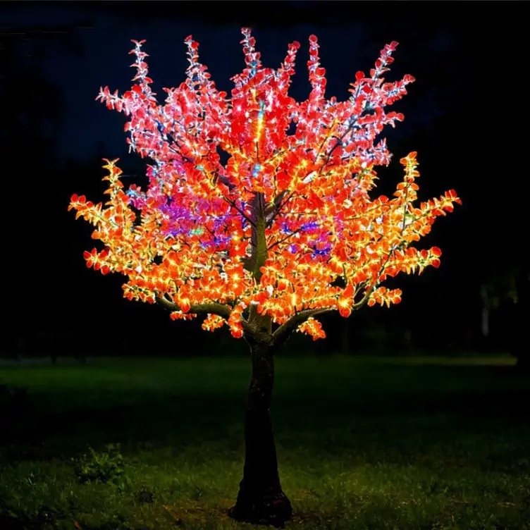 RGB Christmas Tree Lights : Outdoor Custom 16ft DMX Smart LED Ginkgo Tree Lights for Garden & Landscape Decoration 1 rgb christmas tree lights