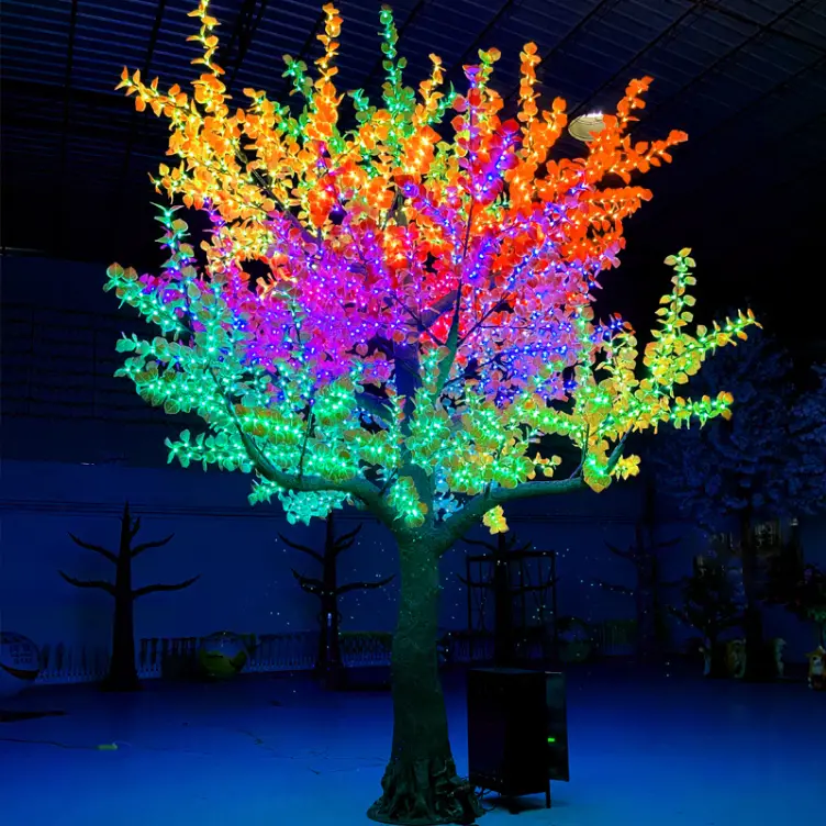 RGB Christmas Tree Lights : Outdoor Custom 16ft DMX Smart LED Ginkgo Tree Lights for Garden & Landscape Decoration 2 RGB Christmas Tree Lights : Outdoor Custom 16ft DMX Smart LED Ginkgo Tree Lights for Garden & Landscape Decoration - 图片 2