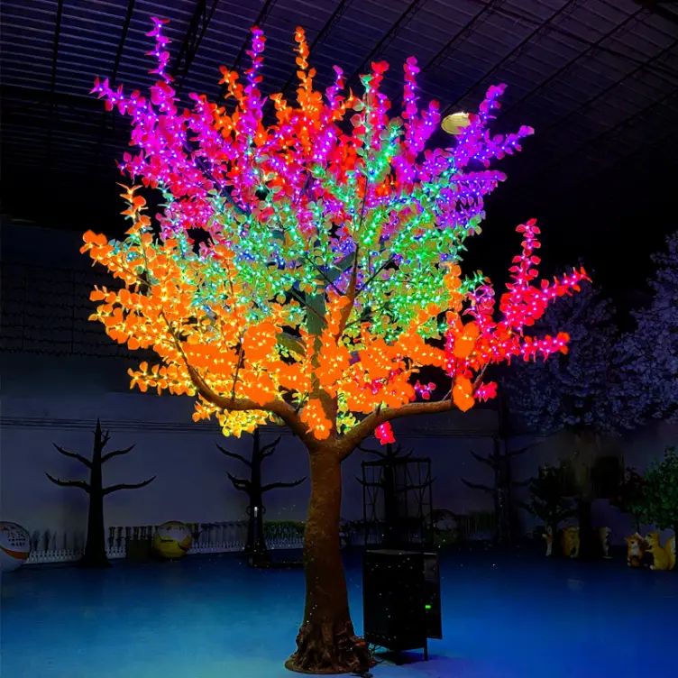 RGB Christmas Tree Lights : Outdoor Custom 16ft DMX Smart LED Ginkgo Tree Lights for Garden & Landscape Decoration 3 RGB Christmas Tree Lights : Outdoor Custom 16ft DMX Smart LED Ginkgo Tree Lights for Garden & Landscape Decoration - 图片 3