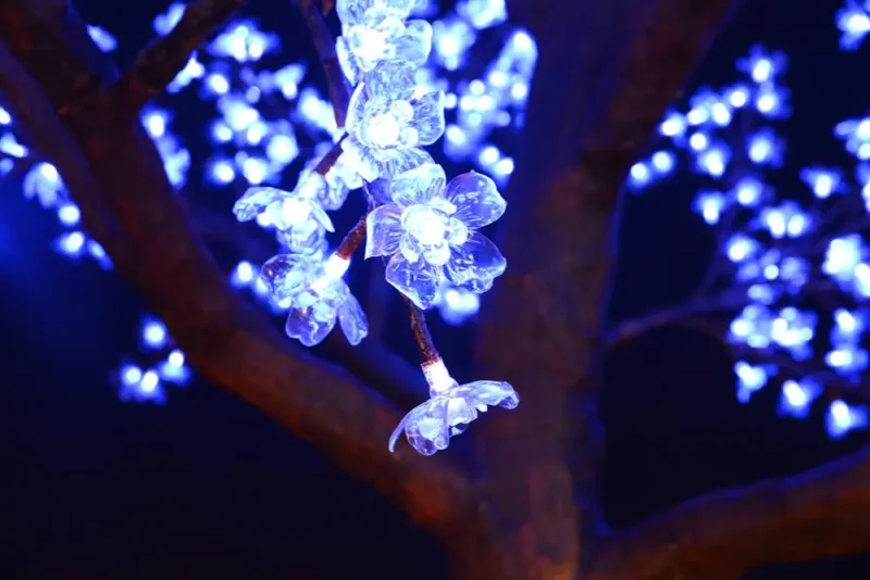 Festive LED Sakura Tree – Premium Cherry Blossom LED Tree for Holiday Display Light With Tree UV-proof wired branch LED cherry tree for residential yard display