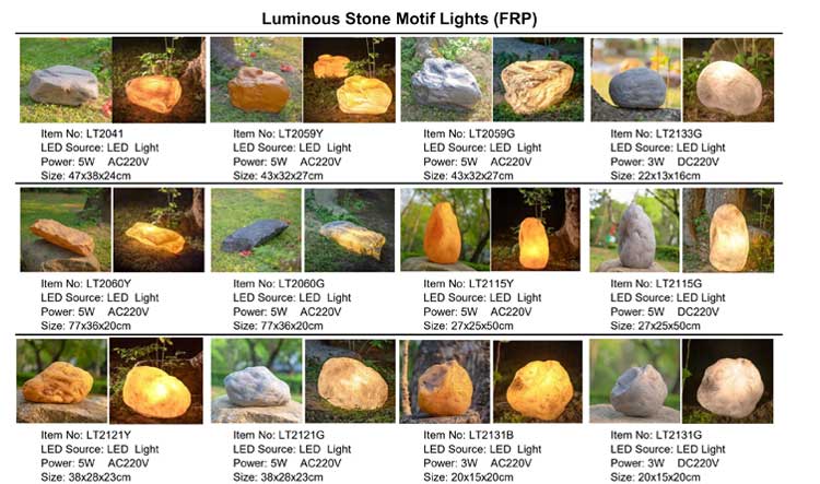 led glowing stone light for garden decoration