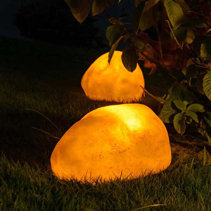 Custom Solar LED stone lights : Outdoor Garden Landscape Christmas Decor 1 Outdoor LED stone lights
