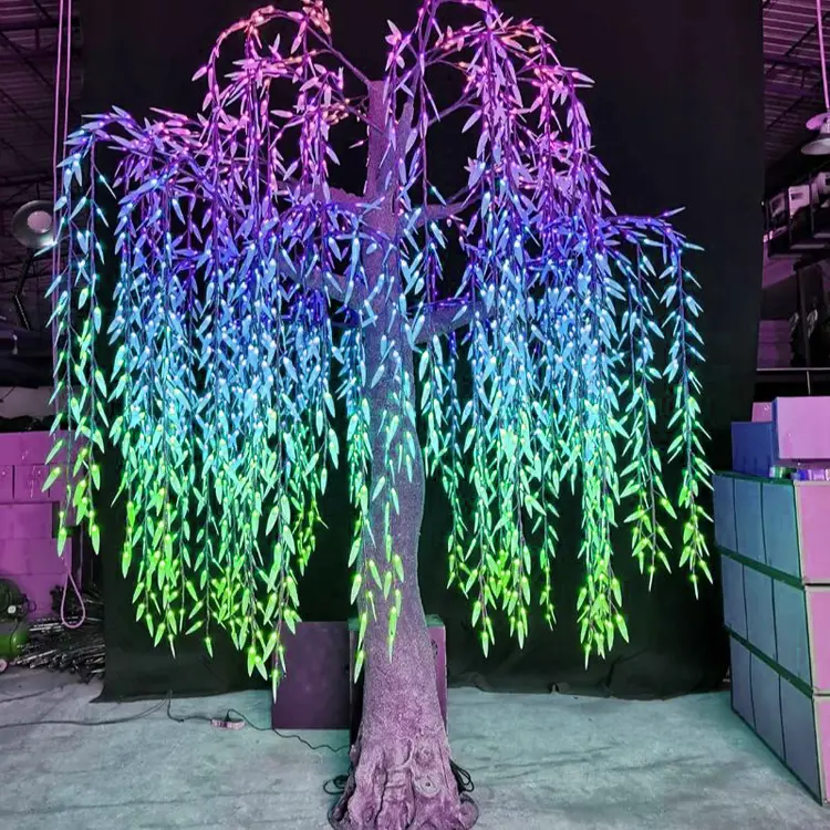 RGB Willow Light Tree: Outdoor Custom 13Ft Pixel LED Weeping Willow Tree Lights for Garden & Patio Decoration 4 RGB Willow Light Tree: Outdoor Custom 13Ft Pixel LED Weeping Willow Tree Lights for Garden & Patio Decoration - 图片 4