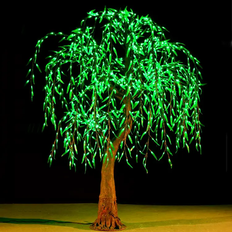 Light Up Willow Tree: 6Ft Top Green LED Weeping Willow Tree Lights for Garden & Pool Decoration 1 light up willow tree