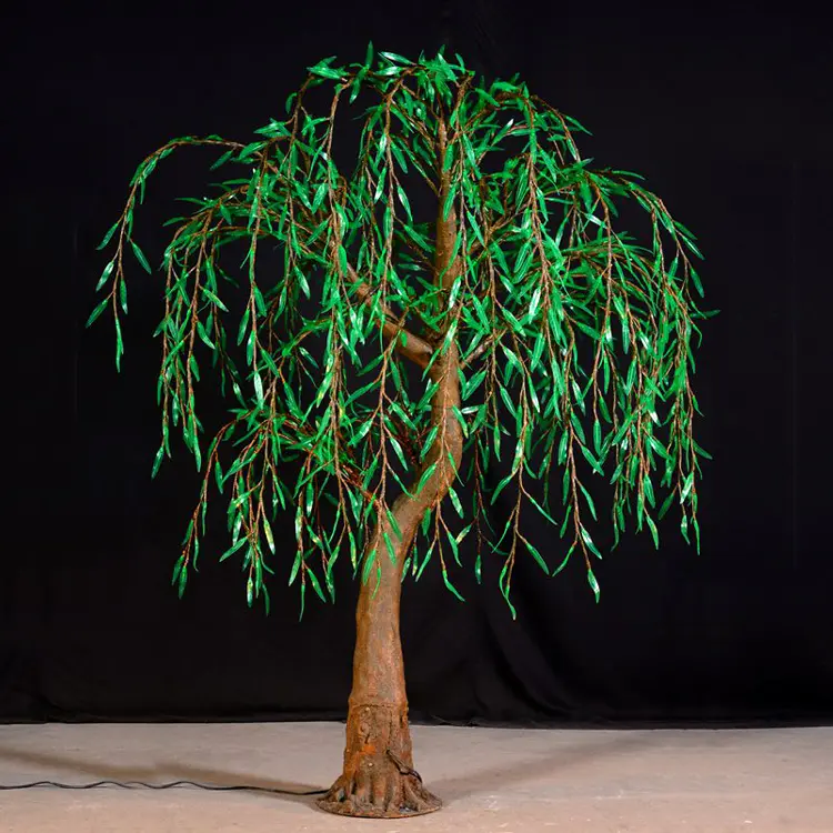 Light Up Willow Tree: 6Ft Top Green LED Weeping Willow Tree Lights for Garden & Pool Decoration 5 Light Up Willow Tree: 6Ft Top Green LED Weeping Willow Tree Lights for Garden & Pool Decoration - 图片 5