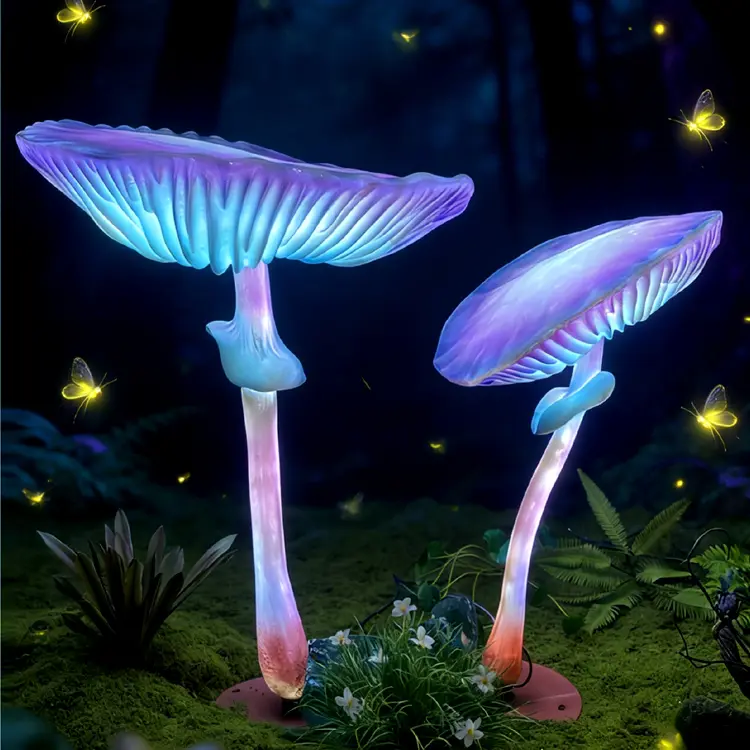 Outdoor Mushroom Light | Glowing LED Mushroom Lamp for Garden Yard Decor 4 Glowing LED Mushroom Light for Garden